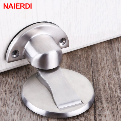 NAIERDI Magnetic Door Stopper 304 Stainless Steel Magnet Door Stops Holder Hidden Catch Floor Doorstop Toilet Furniture Hardware ► Photo 1/6