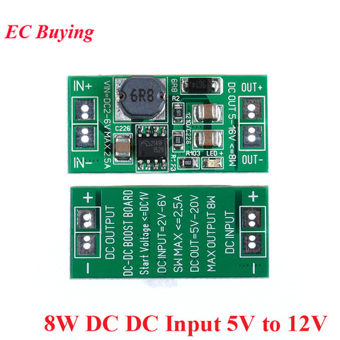 DC DC 8W 5V to 12V Step Up Boost Converter Power Supply Module USB Input DC-DC Step-up Board Adapter Circuit Board ► Photo 1/6