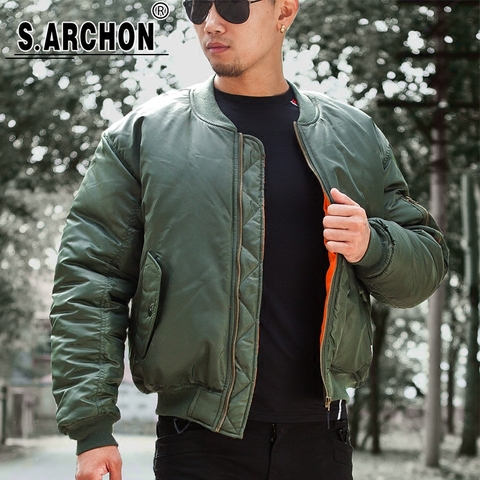 MA1 Men Winter Warm Military Airborne Flight Tactical Bomber Jacket Army Air Force Fly Pilot Jacket Aviator Motorcycle Down Coat ► Photo 1/6