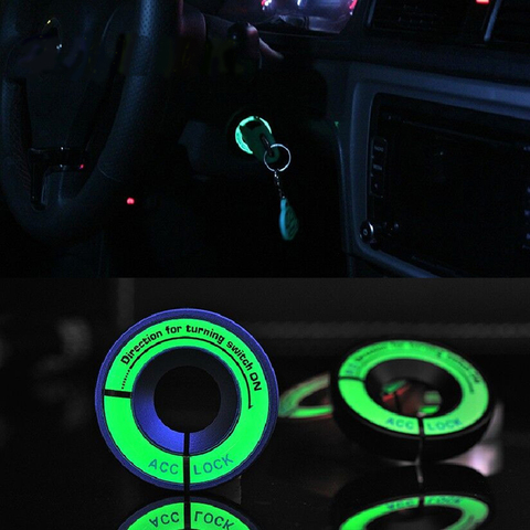 Car ACC LOCK Ignition Key Hole Ring Trim Cover Decorative Luminous Stickers For Audi A1 A3 A4 B5 B6 B7 A5 A6 C5 C6 A A8 Q3 Q5 Q7 ► Photo 1/6