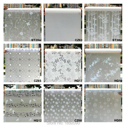 Wide 45cm*Long 100cm Frosted Opaque Glass Window Film For Window Privacy Adhesive Glass Stickers Home Decor Mixed Color Bedroom ► Photo 1/6