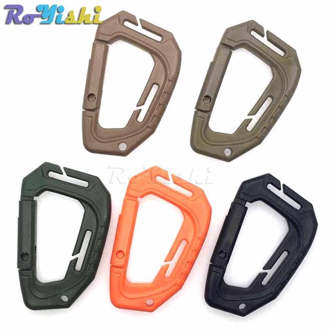 1pcs D Shape 200LB Plastic Snap Clip Carabiner Mountaineering Buckle Outdoor Hanging Keychain Hook Climbing Accessories ► Photo 1/6