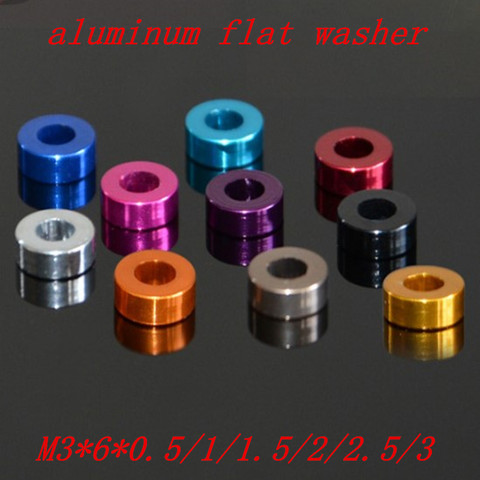 20pcs/lot m3 aluminum washer M3*6*0.5/1/1.5/2/2.5/3mm M3 colourful Anodized aluminum flat  Washers Gasket ► Photo 1/1
