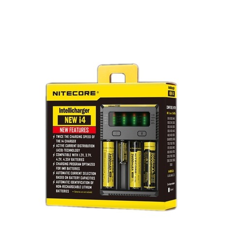 NITECORE New Original Package  I4 Digicharger 18650/14500/Li-ion Rechargeable Battery Charger Universal Charger + Charging Cable ► Photo 1/3