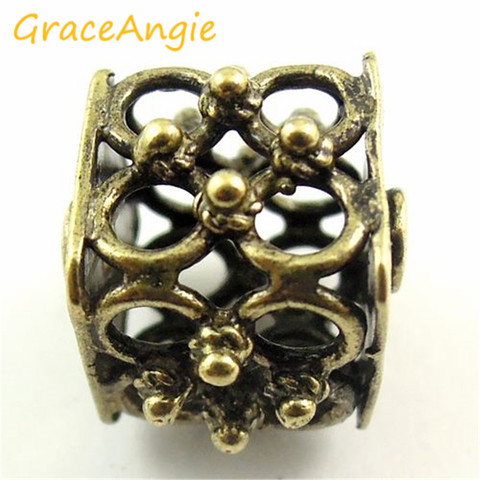 GraceAngie 8pcs/pack Ancient Bronze 2mm Hollow Beads Irregular Pattern Jewelry Accessories DIY For Bracelets Party Decorations ► Photo 1/2
