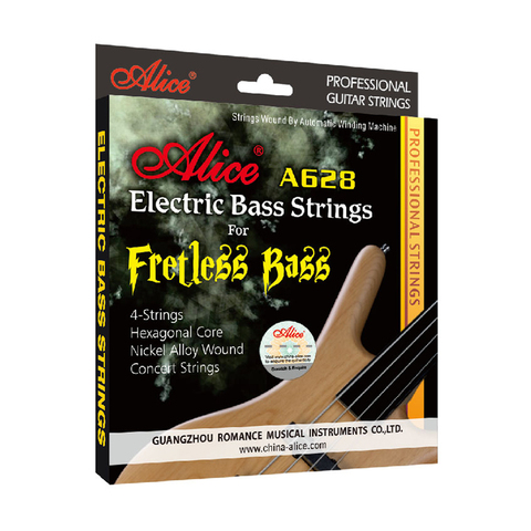 Alice A628 Fretless 4 Electric Bass Strings Full Set 4 Strings Hexagonal Core Nickel Alloy Wound Gold Ball-End ► Photo 1/6