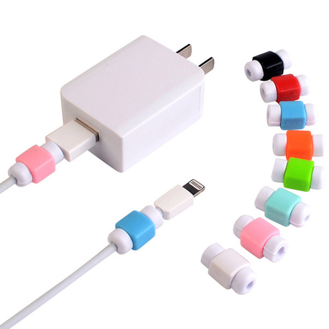 Silicone USB Cable Protector Earphone Wire Cord Protection Cover Data Charger line Protective Sleeve For Apple iphone 6 7 8 plus ► Photo 1/3