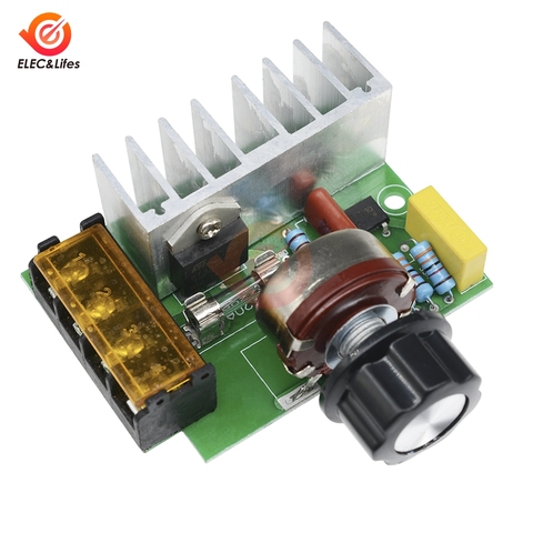 4000W 0-220V AC SCR Electric Voltage Regulator Motor Speed Controller Dimmers Dimming Speed With Temperature Insurance ► Photo 1/6