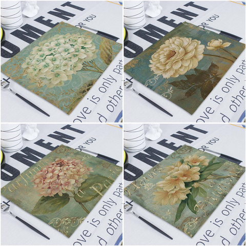 Floral Table Napkins 42X32 Cloth Mat Tea Towels Fabric Napkin For Kitchen Wedding Dish Decorative Paper Serving Matting Napkins ► Photo 1/6