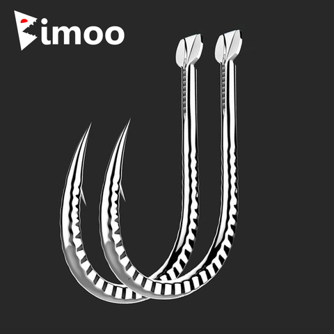 Bimoo 20PCS Silver Color Strong Dragonscale Carp Herring Bighead Hook Fishing Hook Barbed Freshwater Fish Hooks Size #1~#13 ► Photo 1/6