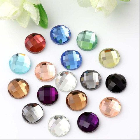 1pack Round Flat Back Glass Cabochon 6/8/10/12/14/16/18/20 mm Multicolor Crystal Cabochon Cameo For Diy Pendant Jewelry Making ► Photo 1/6