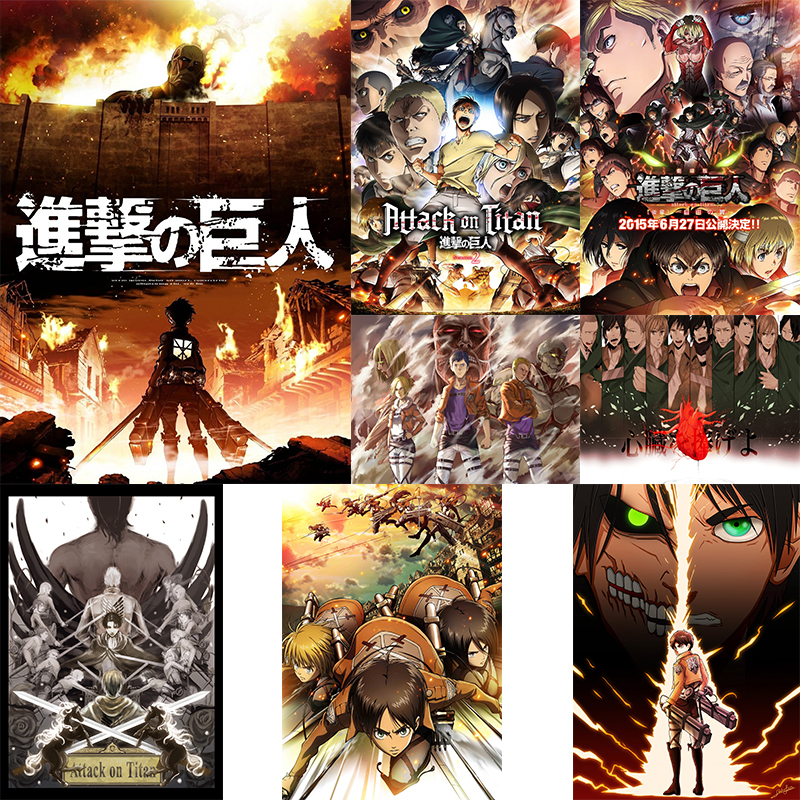 Attack Titan Shingeki Kyojin Pictures  Attack Titan Poster Wall Decor -  Poster Retro - Aliexpress