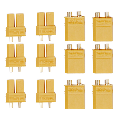 XT30  Yellow Battery Connector Set Male Female Gold Plated  Banana Plug for Helicopter 20% off ► Photo 1/6