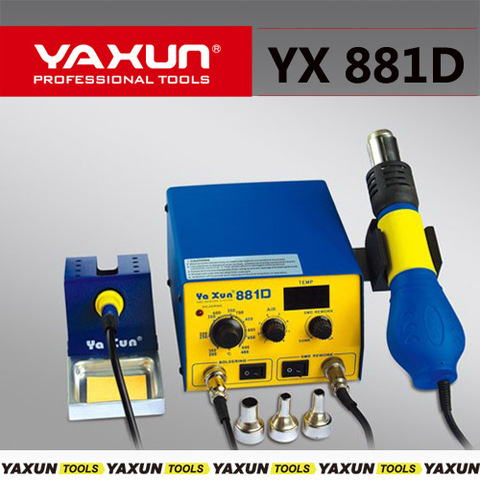 YAXUN 881D 2 in 1 SMD hot air and soldering station 220v / 110v BGA rework station Automatic rework station ► Photo 1/1