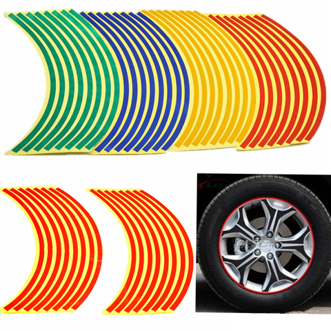 16 Strips Bike Car Motorcycle Wheel Tire Reflective Rim Stickers And Decals Decoration Stickers 18