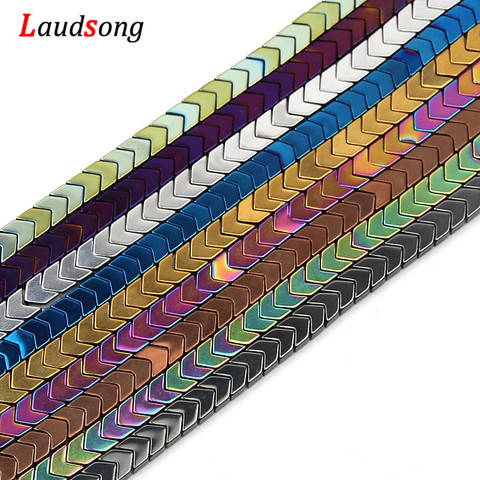 96pcs Natural Stone Beads Arrow Spacer Hematite Beads 6mm for Jewelry Making DIY Bracelet Necklace ► Photo 1/5