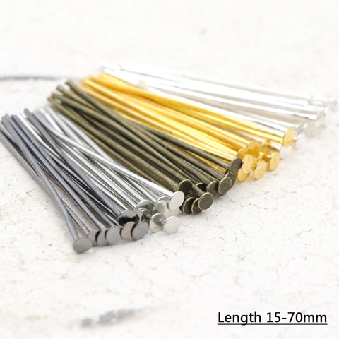 200pcs 20 30 35 40 45 50 60 65 70 mm Metal Heads Eye flat Head Pin For Jewelry Making Findings Accessories Wholesale Supplies ► Photo 1/6