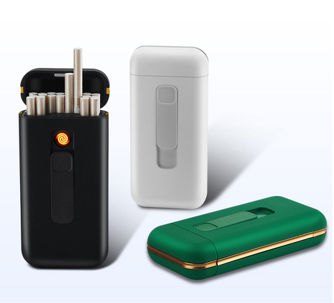 ZORRO-DH Metal & PC plastic brand 20 thin cigarette USB rechargeable cigarette box with lighter slim Cigarette case 119*56mm ► Photo 1/6