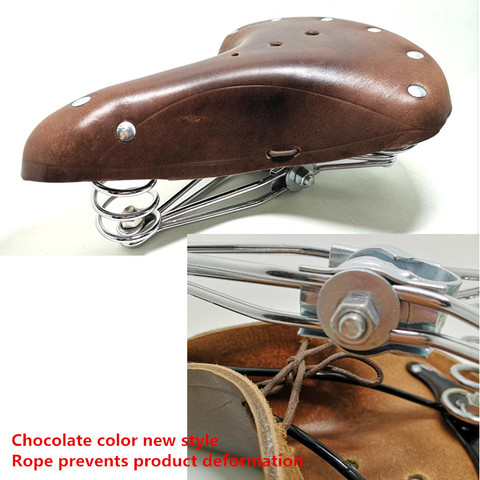 Vintage 2628 bicycle saddle genuine leather old style  spring saddle  leather car seat TDX-4 ► Photo 1/6