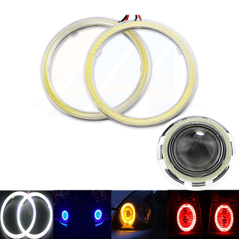 2x Super Bright Halo Rings COB LED Angel Eyes Headlight 60mm 70mm 80mm 90mm 100mm 110mm 120mm Car Motorcycle DRL Light Bulb Lamp ► Photo 1/6