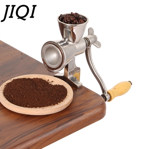JIQI Household manual Coffee Bean mill Stainless steel manual Coffee Mill stand operation Coffee Grinder Convinent rice soybean ► Photo 1/3