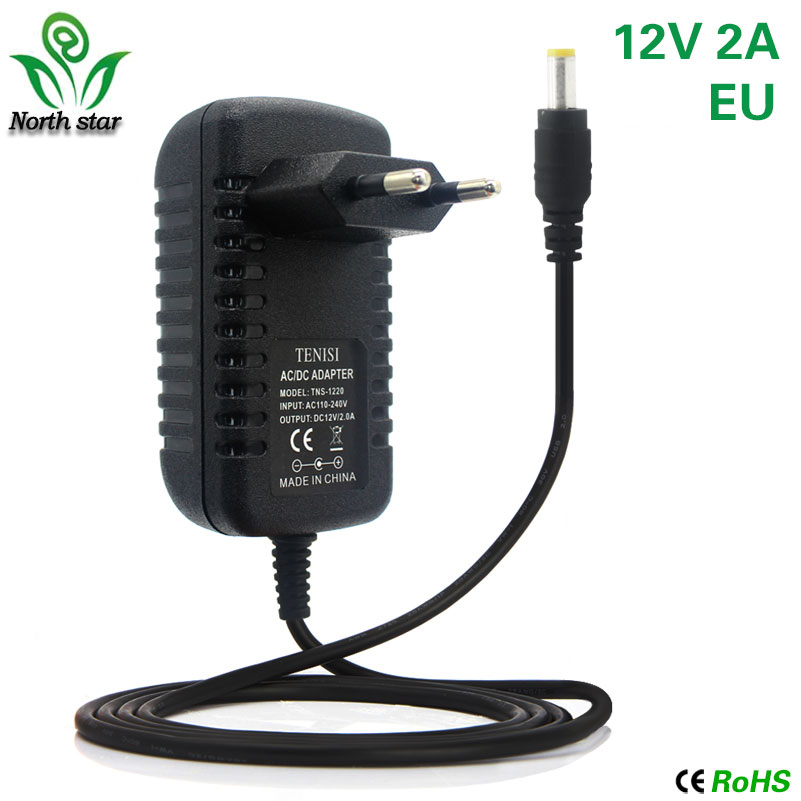AC TO DC Output 12V 2A 24W US Power Supply Adapter For 3528 5050 RGB LED Strip 
