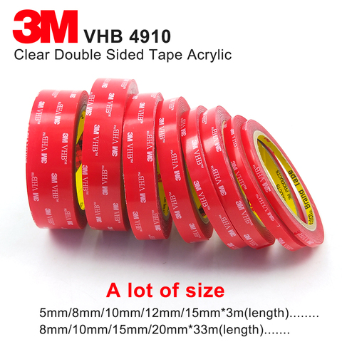 Clear 3M VHB Acrylic Foam Tape  1.0MM Thick,3M 4910 high temperature transparent acrylic foam tape ,we can offer any size ► Photo 1/6
