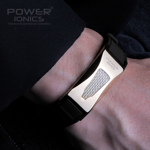 Power Ionics 3000ions/cc Ironman Titanium Germanium F.I.R Carbon Fiber Bio Golf Watch Bracelet Wristband Free Lettering Gifts ► Photo 1/6