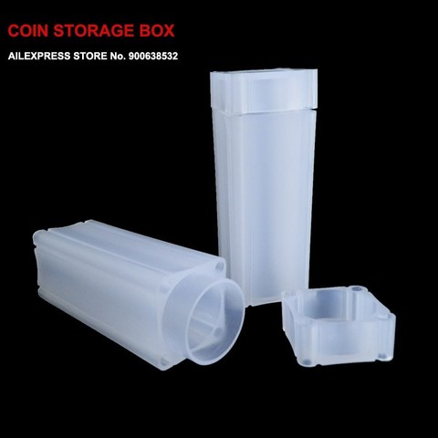 LOT X 1 PCS coin tube Storage box holder coins PP plastic , direct fit 19mm 20.5mm 22.5mm 25mm 27mm or 30mm coins ► Photo 1/3