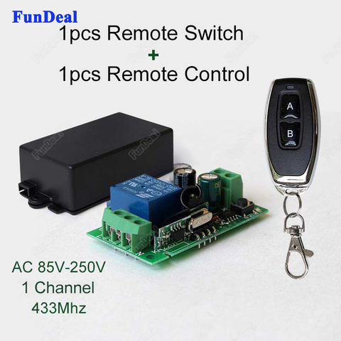 433Mhz Universal AC 85V ~ 250V 110V 220V Relay 1CH Wireless Remote Control Switch Receiver Module and RF 433 Mhz Remote Controls ► Photo 1/1