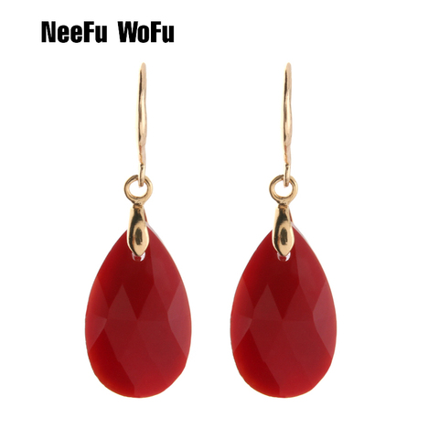 NeeFu WoFu Drop Crystal Earring Glass Earrings Dangle Brand Large Long Brinco Christmas Ear Accessories Oorbellen  ► Photo 1/6