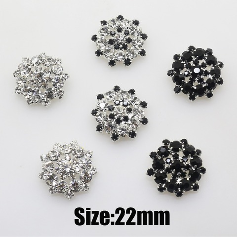 10pcs/lot 22MM Silver metal Buttons Diamante rhinestone button DIY for Wedding Decoratio sewing Clothing buttons ► Photo 1/6
