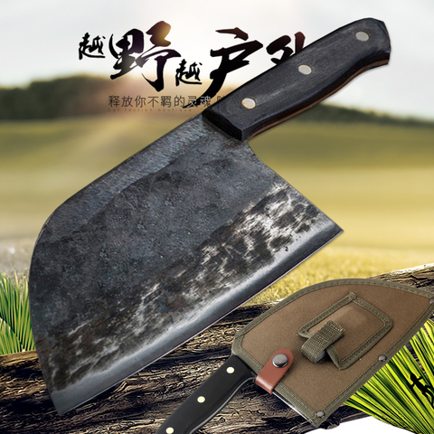 KKWOLF  butcher forged cleaver knife chefs knife profesional sashimi santoku japanese chef knife har case sunnecko kitchen steel ► Photo 1/6