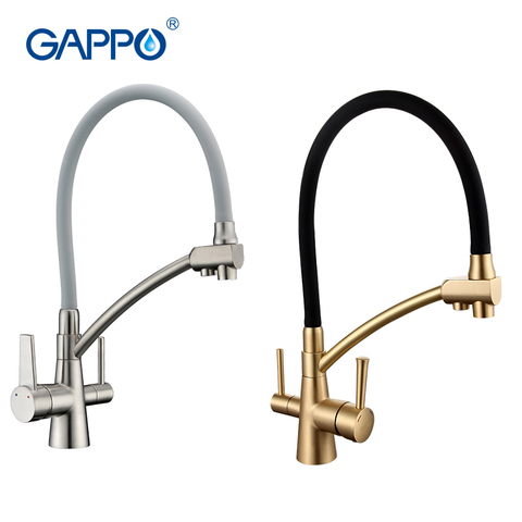 Gappo Kitchen Faucets with filter water pull out cleaning deck mounted mixer cold hot water faucet black soft Silicone pvc tube ► Photo 1/6