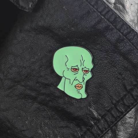 Squidward Tentacles Pins Brooches Badges Hard enamel pins Fashion Accessory for Jackets Backpack Hat Men women jewelry ► Photo 1/6