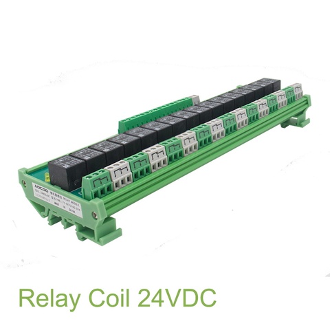 16 Channel T73 Interface Relay Module 24VDC DIN Rail Panel Mount ► Photo 1/4
