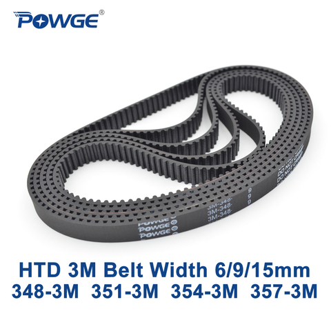 POWGE HTD 3M Timing belt C= 348 351 354 357 width 6/9/15mm Teeth 116 117 118 119 HTD3M synchronous 348-3M 351-3M 354-3M 357-3M ► Photo 1/6