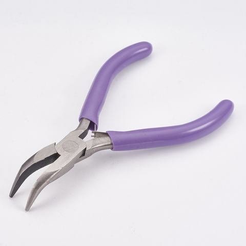 Carbon Steel Jewelry Pliers Bent Nose Pliers Polishing Jewelry Making Tools 12x7.2x0.9cm ► Photo 1/6