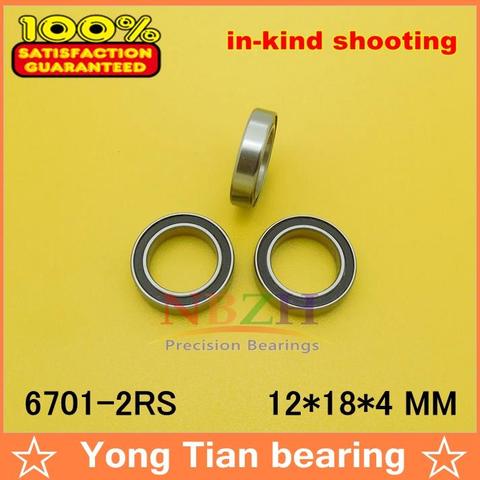 10pcs free shipping The high quality of ultra-thin deep groove ball bearing 6701-2RS 12*18*4 mm ► Photo 1/2