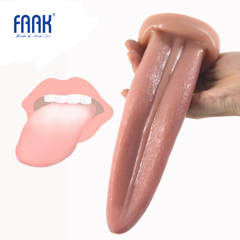 FAAK Anal plug realistic tongue butt plug g-spot stimulate skin color sex toys oral sex erotic products rough surface sex shop ► Photo 1/6