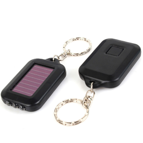 1pc Portable Outdoor Solar Power 3 LED Light Keychain Keyring Torch Flashlight Lamps function keychain key rings kerfods ► Photo 1/5