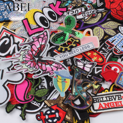 100pcs Mix Sew-On Patches For Clothing Embroidery Patch Summer Fabric Badge Stickers DIY Appliques ► Photo 1/6