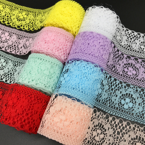 5yards 35mm Lace Ribbon Bilateral Handicrafts Embroidered Lace Fabric Trim Lace Ribbon Decorations DIY Sewing Crafts ► Photo 1/2