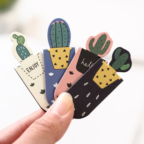 1 Set Fresh Cactus Sakura Unicorn Magnetic Bookmarks Books Marker of Page Student Stationery School Office Supply ► Photo 1/6