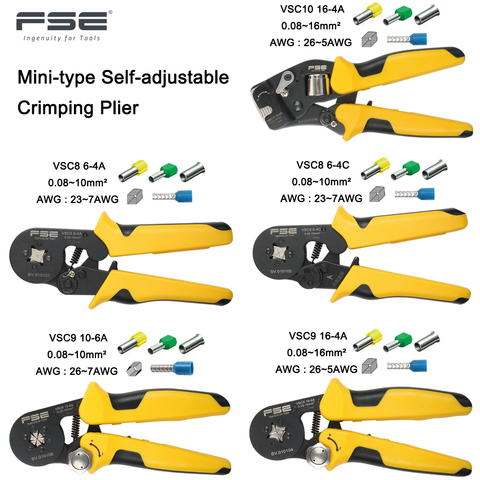 VSC8 6-4A VSC9 10-6A VSC10 16-4A 0.08-10MM2 AWG 23-7 Crimpping pliers Crimpper for Tube Bootlace Terminal Crimping Hand Tool ► Photo 1/6