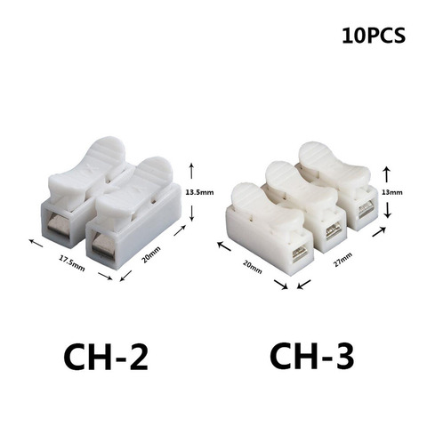 CH-2 CH-3 Spring Wire Quick Connector 10pcs/lot 2p 3p G7 Electrical Crimp Terminals Block Splice Cable Clamp Easy Fit Led Strip ► Photo 1/6