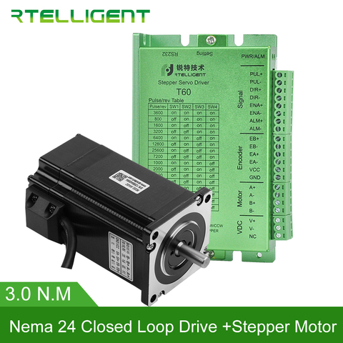 60mm*60mm SALE Nema 23 24 3N.m Closed Loop Stepper Motor kits 424.84Oz-in Nema23 24 Stepper Motor and Drivers/ Servo Motor kits ► Photo 1/6
