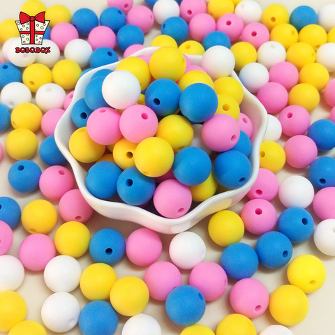 BOBO.BOX 50pcs 12mm Silicone Beads Pearl Silicone Food Grade Teething Bead DIY Pacifier Chain Accessories Baby Teething Silicone ► Photo 1/6