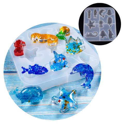 DIY Jewelry Marine Style Crystal UV Epoxy Mold Creative Starfish Penguin Shape Collection Silicone Molds Resin Casting Tools ► Photo 1/6