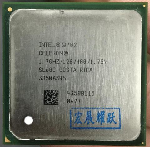  Intel Celeron 1.7 GHz LGA478 LGA 478 Socket 478 Intel  Celeron  Processor 1.70 GHz, 128K Cache, 400 MHz FSB Desktop CPU  ► Photo 1/2